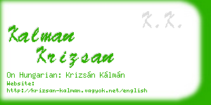 kalman krizsan business card